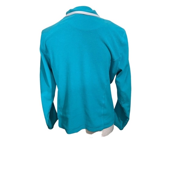 LL Bean Women Turquoise Full Zip Long Sleeve Lightweight Fleece Jacket Sz Medium - Picture 4 of 9